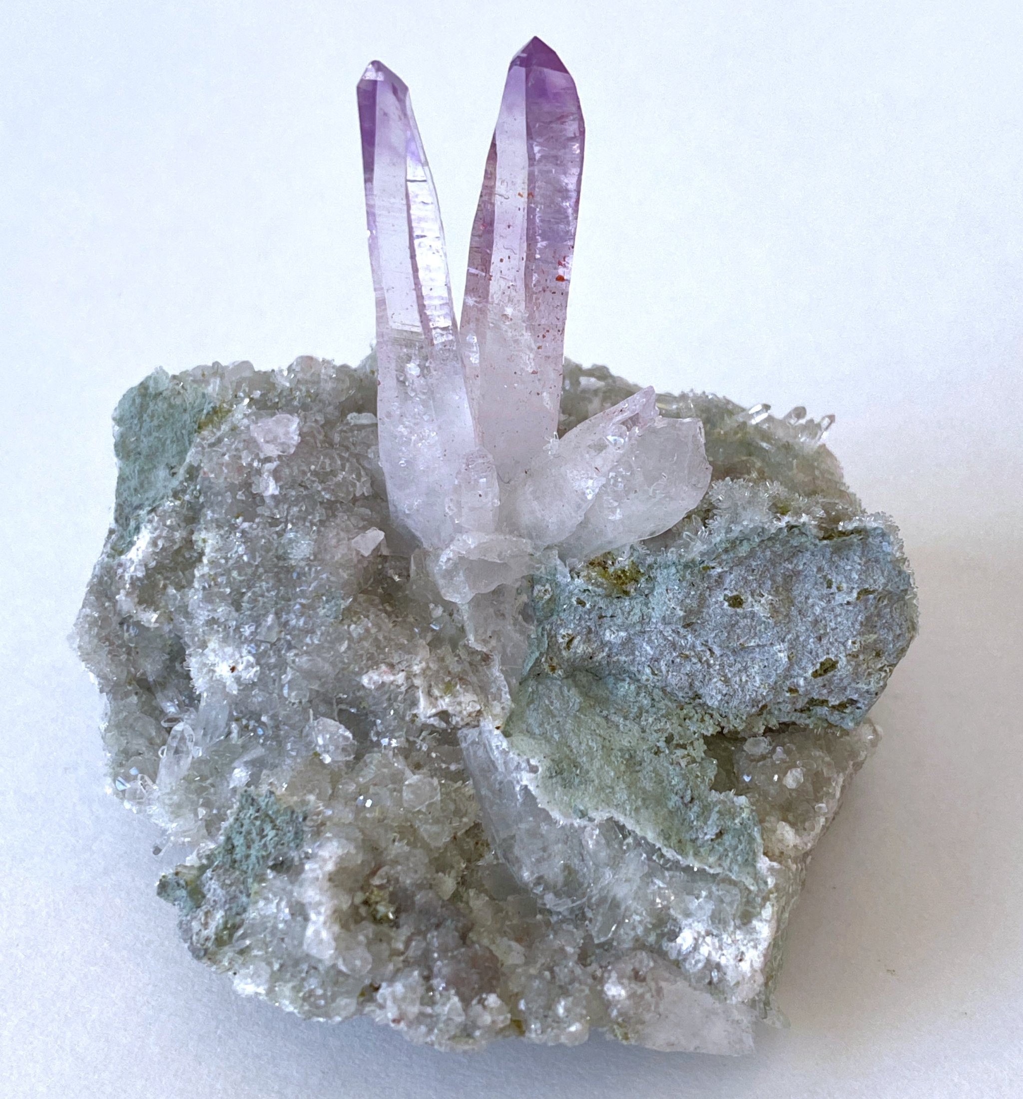Amethyst on Epidote